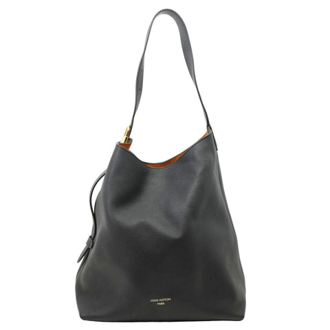 LOUIS VUITTON Low Key MM Grained Calfskin Leather Hobo Bag Black