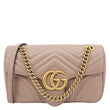 GUCCI GG Marmont Medium Matelasse Chevron Leather Crossbody Bag Taupe