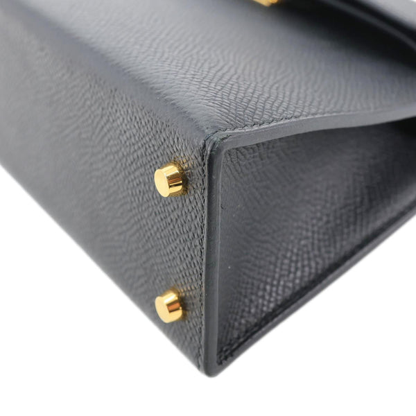 HERMES Kelly 20 Mini Epsom Leather Crossbody Bag Black