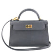 HERMES Kelly 20 Mini Epsom Leather Crossbody Bag Black