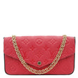 LOUIS VUITTON Felicie Pochette Monogram Empreinte Crossbody Bag Red