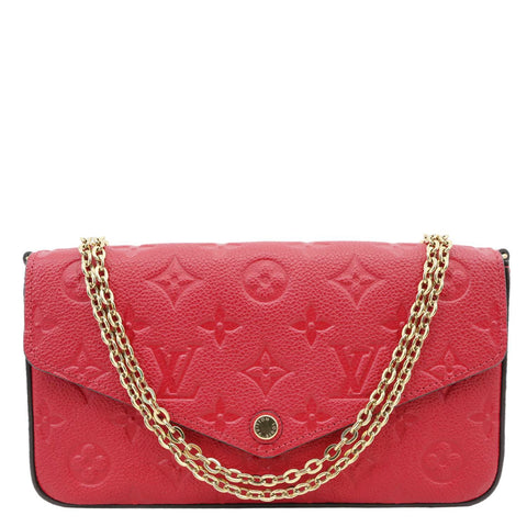 LOUIS VUITTON Felicie Pochette Monogram Empreinte Crossbody Bag Red