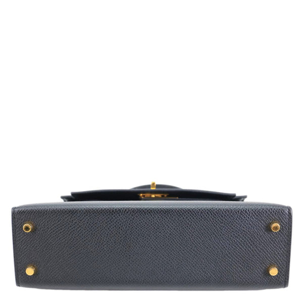 HERMES Kelly 20 Mini Epsom Leather Crossbody Bag Black