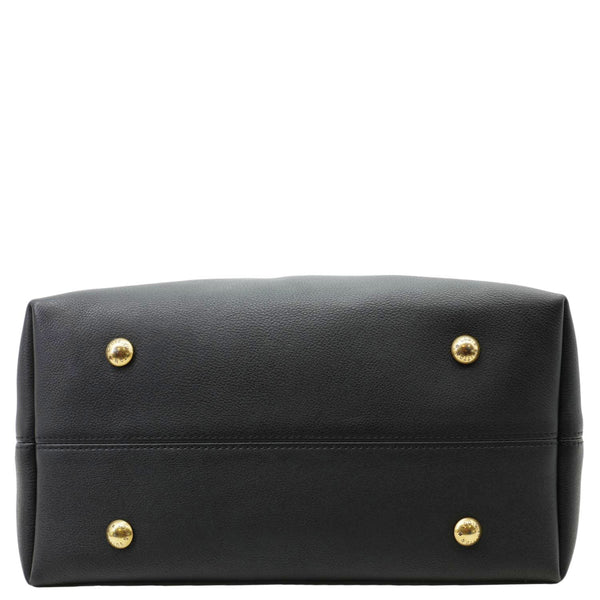 LOUIS VUITTON Low Key MM Grained Calfskin Leather Hobo Bag Black