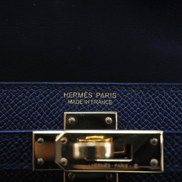 HERMES Kelly 20 Mini Epsom Leather Crossbody Bag Black