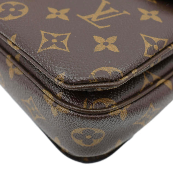 LOUIS VUITTON Braided Metis Pochette Monogram Canvas Crossbody Bag Brown