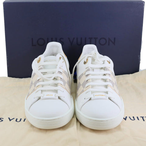 LOUIS VUITTON Frontrow Damier Azur Sneakers White Size 37