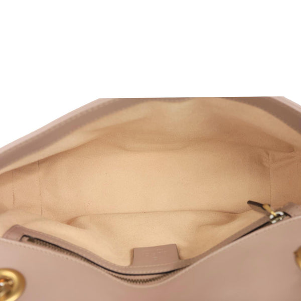 GUCCI GG Marmont Medium Matelasse Chevron Leather Crossbody Bag Taupe 443497