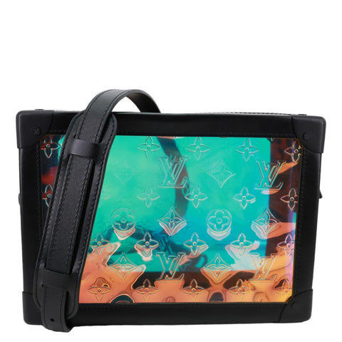 LOUIS VUITTON Soft Trunk PVC Solar Ray Monogram Iridescent Prism Crossbody Bag Black