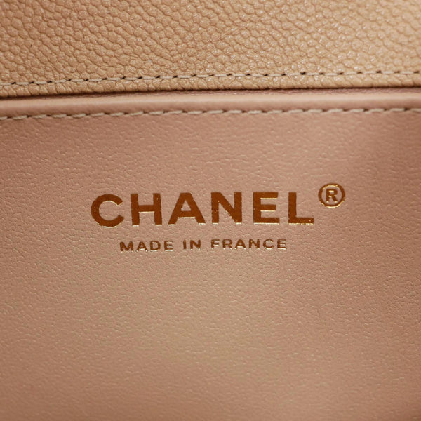 CHANEL Boy Flap Small Chevron Leather Shoulder Bag Beige