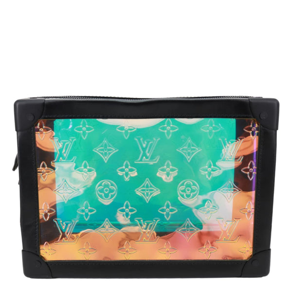 LOUIS VUITTON Soft Trunk PVC Solar Ray Monogram Iridescent Prism Crossbody Bag Black