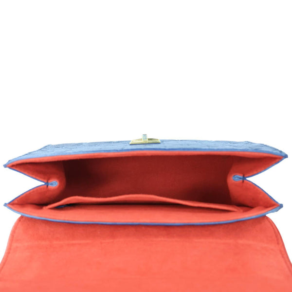 LOUIS VUITTON Saint Sulpice PM Empreinte Leather Crossbody Bag Navy Blue