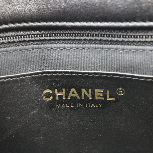 CHANEL CC Funky Town Flap Mini Quilted Lambskin Leather Shoulder Bag Black