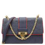 LOUIS VUITTON Saint Sulpice PM Empreinte Leather Crossbody Bag Navy Blue