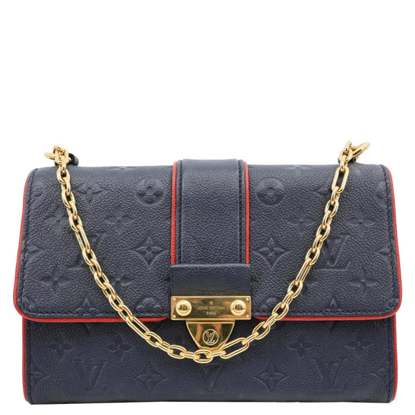 LOUIS VUITTON Saint Sulpice PM Empreinte Leather Crossbody Bag Navy Blue