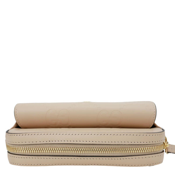 GUCCI Gilbert Mini Monogram Calfskin Leather Crossbody Bag Beige 781554