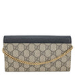 GUCCI Marmont GG Supreme Canvas Wallet On Chain Beige 546585