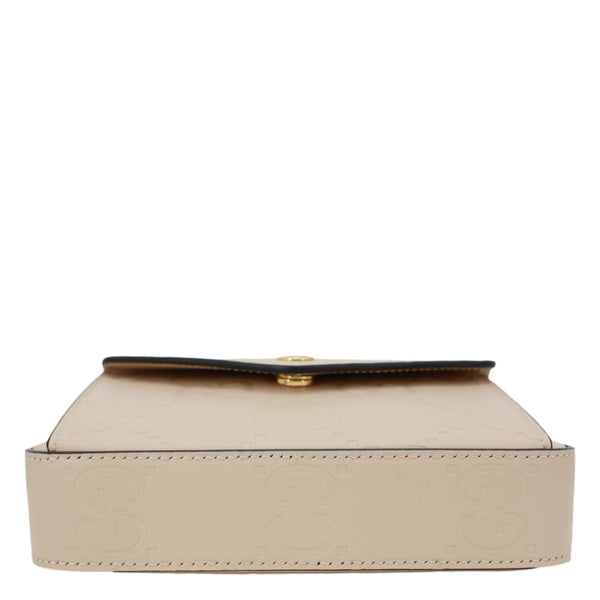 GUCCI Gilbert Mini Monogram Calfskin Leather Crossbody Bag Beige 781554