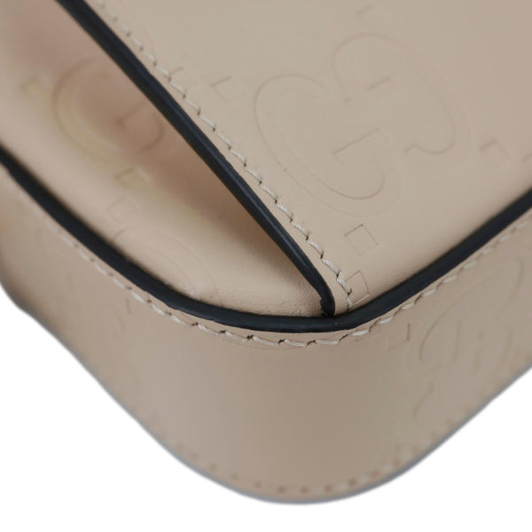 GUCCI Gilbert Mini Monogram Calfskin Leather Crossbody Bag Beige 781554