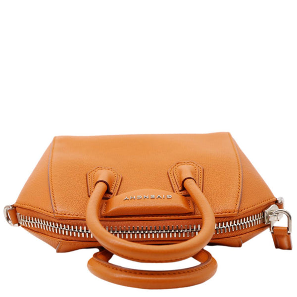 GIVENCHY Antigona Mini Sugar Goatskin Leather Crossbody Bag Orange