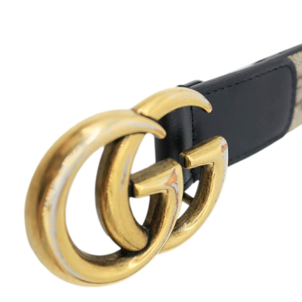 GUCCI Marmont GG Supreme Leather Belt Beige 625839 Size 95/38 625839