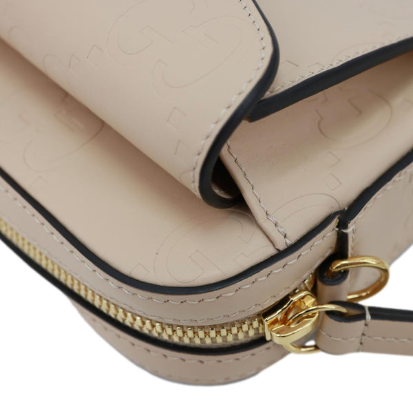 GUCCI Gilbert Mini Monogram Calfskin Leather Crossbody Bag Beige 781554