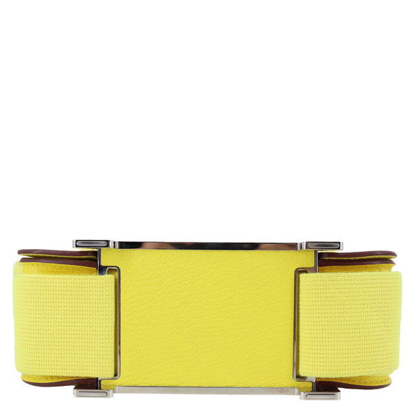 HERMES Mysore Geta Goatskin Leather Shoulder Bag Lime