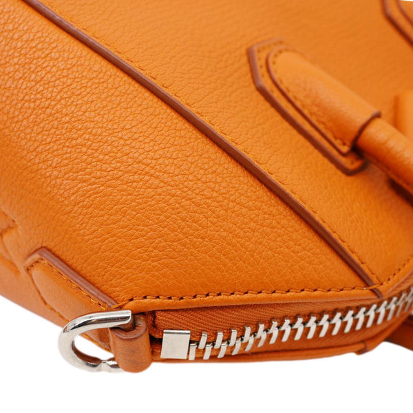 GIVENCHY Antigona Mini Sugar Goatskin Leather Crossbody Bag Orange
