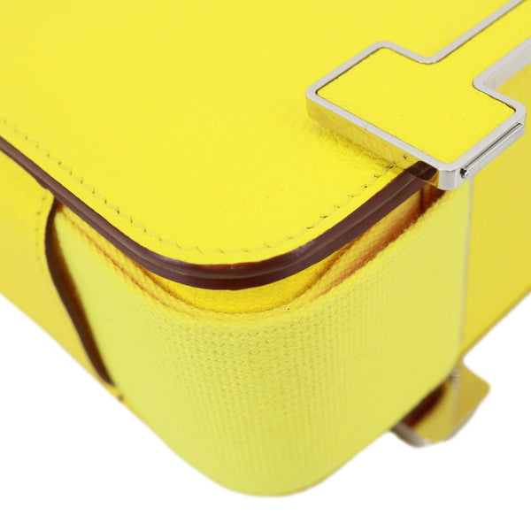 HERMES Mysore Geta Goatskin Leather Shoulder Bag Lime