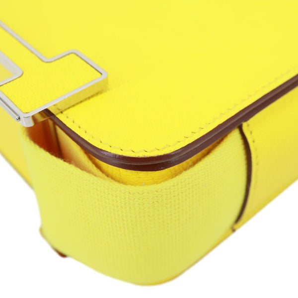 HERMES Mysore Geta Goatskin Leather Shoulder Bag Lime