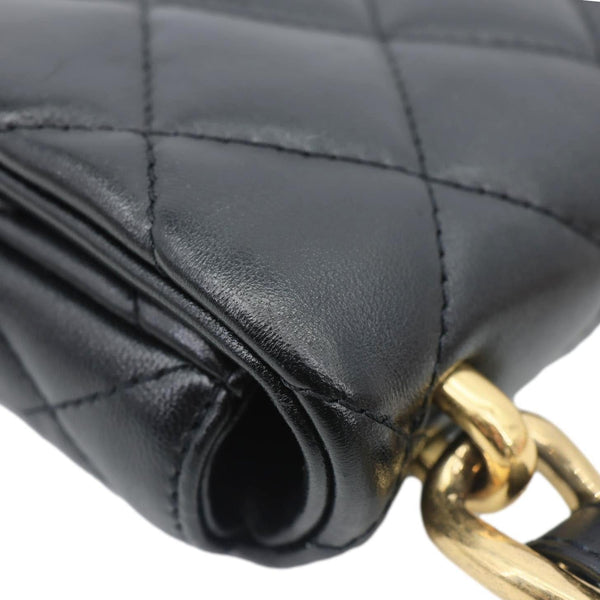 CHANEL CC Funky Town Flap Mini Quilted Lambskin Leather Shoulder Bag Black