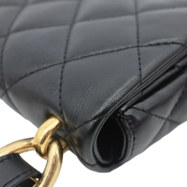 CHANEL CC Funky Town Flap Mini Quilted Lambskin Leather Shoulder Bag Black