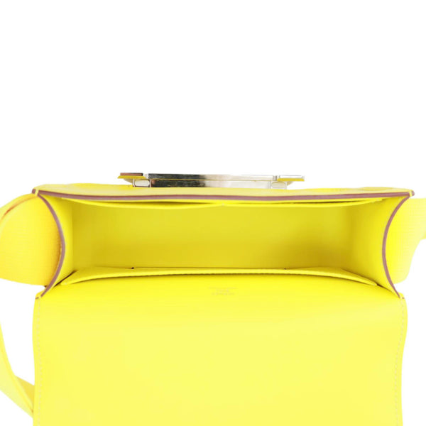 HERMES Mysore Geta Goatskin Leather Shoulder Bag Lime