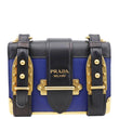 PRADA Cahier City Saffiano Leather Shoulder Bag Blue