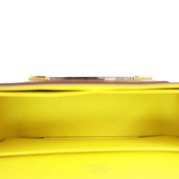 HERMES Mysore Geta Goatskin Leather Shoulder Bag Lime