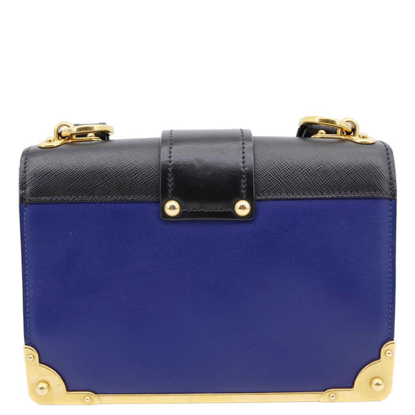 PRADA Cahier City Saffiano Leather Shoulder Bag Blue