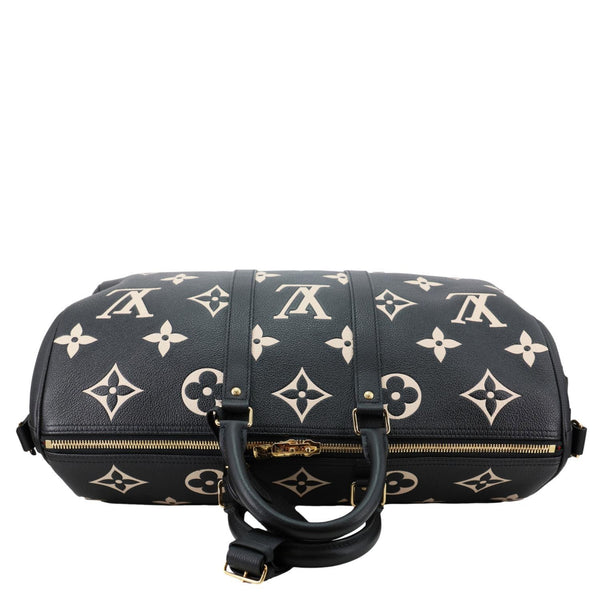 LOUIS VUITTON Keepall 45 Bandouliere Monogram Empreinte Leather Travel Bag Bicolor