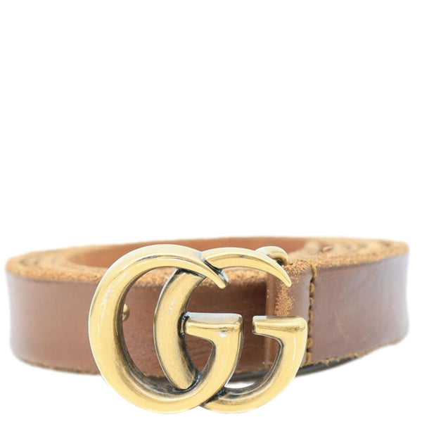 GUCCI GG Marmont Thin Leather Belt Size 90/36 Brown 409417