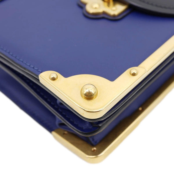 PRADA Cahier City Saffiano Leather Shoulder Bag Blue