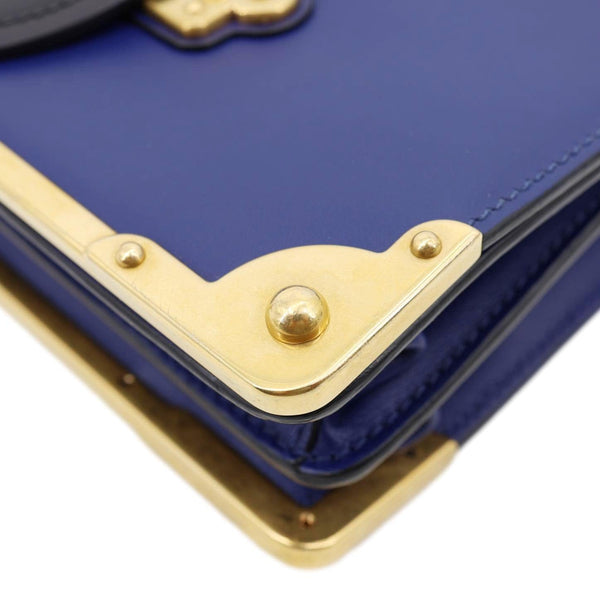 PRADA Cahier City Saffiano Leather Shoulder Bag Blue