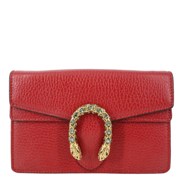GUCCI Dionysus Super Mini Calfskin Leather Crossbody Bag Red 476432