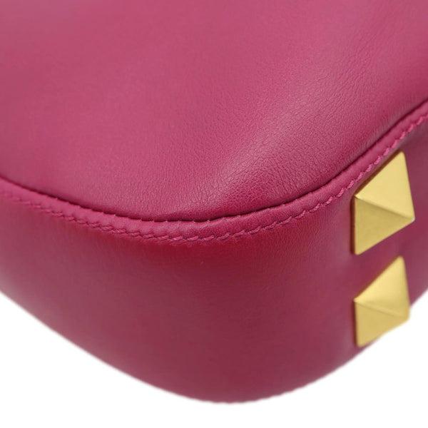 VALENTINO Garavani VLogo Stud Leather Hobo Bag Rose Pink