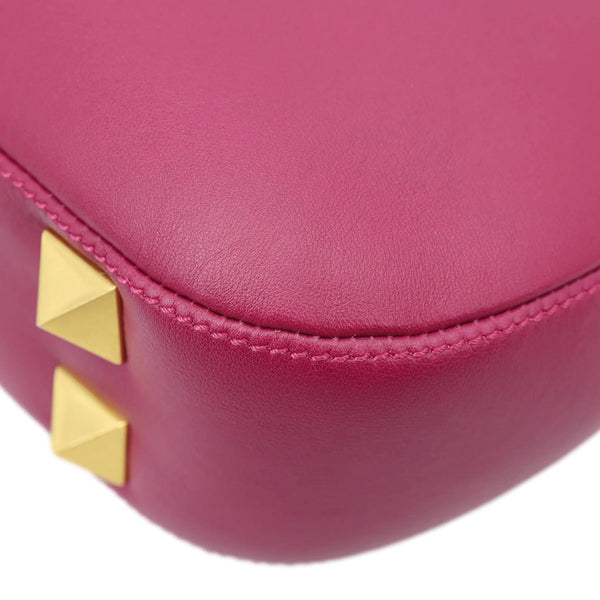 VALENTINO Garavani VLogo Stud Leather Hobo Bag Rose Pink