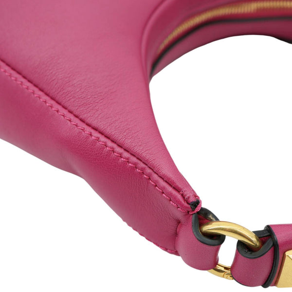 VALENTINO Garavani VLogo Stud Leather Hobo Bag Rose Pink