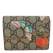 GUCCI Tian Print GG Supreme Canvas Wallet Beige 474570