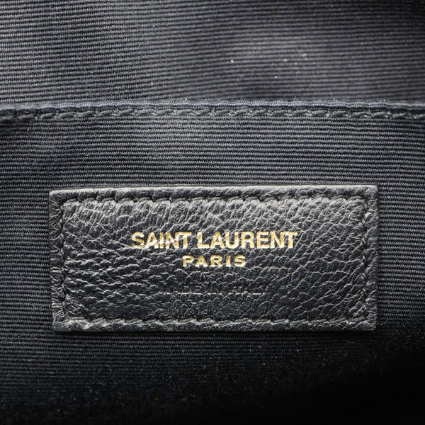 YVES SAINT LAURENT Lou Chevron Leather Camera Bag Black