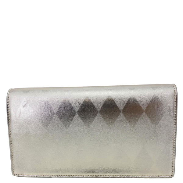 CHRISTIAN LOUBOUTIN Bettina Diamond Laminated Nappa Leather Chain Clutch Crossbody Bag Golden