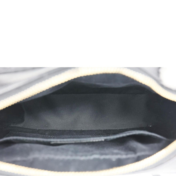 YVES SAINT LAURENT Lou Chevron Leather Camera Bag Black