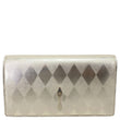 CHRISTIAN LOUBOUTIN Bettina Diamond Laminated Nappa Leather Chain Clutch Crossbody Bag Golden