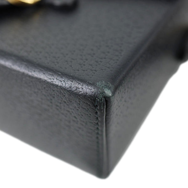GUCCI Horsebit 1955 Flap Leather Shoulder Bag Black 732314